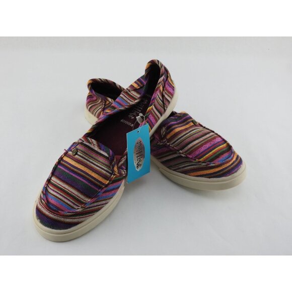 Mad Love Women’s Slip On Shoes Size 8 Multicolor Striped Canvas  Stoner Stirpes - Picture 10 of 10